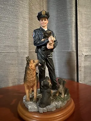 Blue Hats Of Bravery~**K9 Friends**~Police Statue With Dogs~Vanmark 1999 #3/2189 • $45