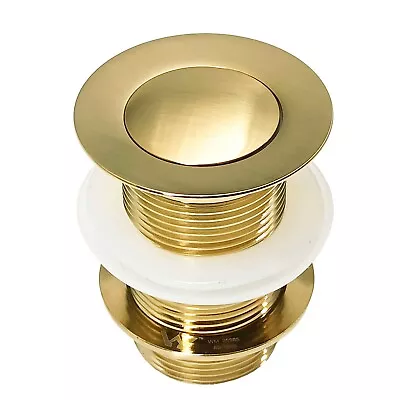 £21.99 • Buy Basin Waste Sink Pop Up Push Button Click Clack Plug Unslotted Bath Brushed Gold