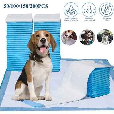£9.99 • Buy 200X 60x90CM LARGE PUPPY TRAINING PADS TOILET PEE WEE MATS PET DOG CAT ABSORBENT