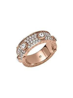 MICHAEL KORS Pavé Studded Rose Gold-Tone Ring NWT • $65