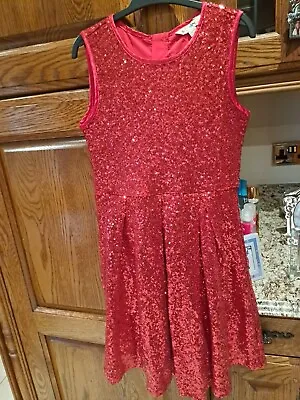 Girls Red Sequinn Dress Age 11/12 Yumi • £15
