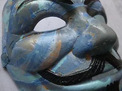 MARBLE ABSTRACT Blue Yellow Painted Custom Guy Fawkes V Vendetta Anonymous Mask • $49.99