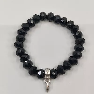Thomas Sabo Black Obsidian Bead  Charm Club Bracelet With One Silver Bead • $13.44