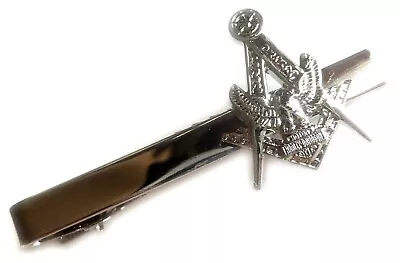 Masonic Eagle Square Compass Harley HOG Biker Nickel Suit Tie Bar Clip • $12.99