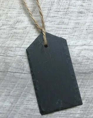 6 Handmade Slate Mini Chalkboard Tags Wedding Favours Partys Christmas 7x4cm • £6