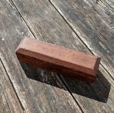 VTG Honing Knife Sharpening Stone Wooden Holder Oilstone Primitive Tool Folk Art • $69.99