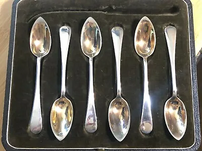 Mappin & Webb Princess Silver Plate 6 Piece Grapefruit Spoon Set W/ Case London • $54.95