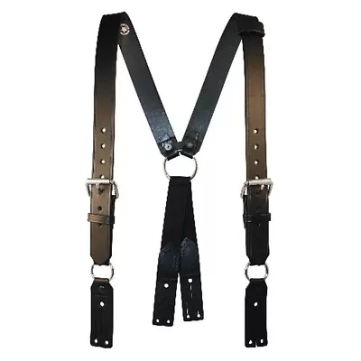 $83.71 • Buy Boston Leather Fireman's Leather Suspenders Reflective Tape Regular 9175R-1