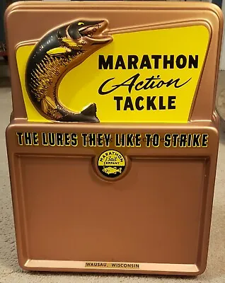 Vintage Marathon Bait Company   Action Tackle  Fishing Lure Store Display 👈 • $325