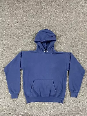 Hanes Sweater Mens Small Blue Outdoors Hoodie Sweatshirt Pullover Long Sleeve • $15