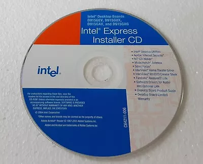 Intel Express Installer CD Boards D915GEV D915GUX D915GAV D915GAG CD • $8.95