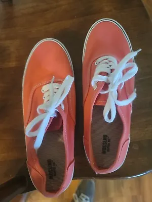  Mossimo Supply Co Layla  Women's  Lace Up Canvas Sneakers Shoes Neon Coral Sz 8 • $6