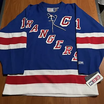 CCM Mark Messier New York Rangers NHL Hockey Jersey Vintage Royal Blue Adult M • $200