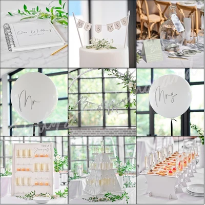 £9.50 • Buy Wedding Decorations Supplies Mr And Mrs Balloons Banner Cake Topper Table Decor