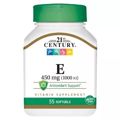 21st Century Vitamin E 450 Mg (1000 Iu) 55 Softgels! BRAND NEW! • $10.99
