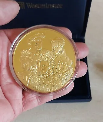 2003 Monarchs Of Tudor Age Tudor Rose Silver Gold Proof 5oz Medal Boxed With COA • £175