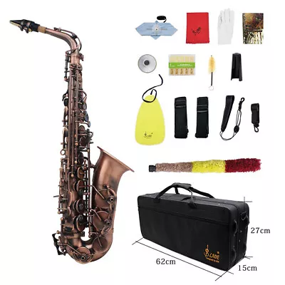 Professional Vintage Red Bronze Alto Saxophone Eb E-Flat Sax W/ Carry  D8V0 • $219.98