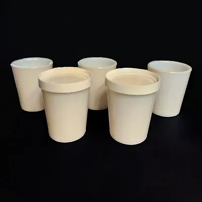 Vintage Salton  Cosmopolitan Yogurt Maker Milk Glass Cups Set Of 5 And 2 Lids • $20