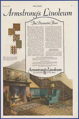Vintage 1920 ARMSTRONG'S LINOLEUM Flooring Home Décor Ephemera 20's Print Ad • $9.71