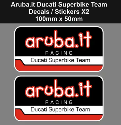 Decals / Stickers For Ducati Aruba Superbike Team Logo (100mm X 50mm) X2 • $7.40