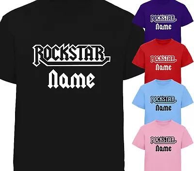 Personalised Rockstar T-Shirt Boys Girls Rock Star Tshirt Birthday Present Gift • £9.25