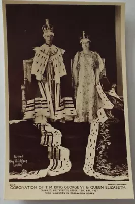King George V1 QUEEN ELIZABETH Coronation 1937 REAL PHOTO GREAT CONDITION • £1