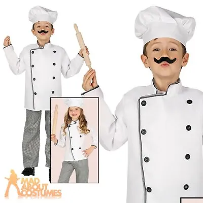£13.99 • Buy Kids Chef Costume Kitchen Cook Baker Butcher Boys Girls Fancy Dress Outfit