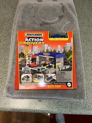 NEW Mattel Matchbox Action Drivers AUTO SHOP Playset With Silverado 1500 • $40
