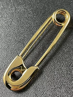 Vintage 2.8” Gold Tone Safety Pin Brooch Pin • $4.99