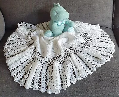 ***Hand Crochet Baby Christening Shawl Blanket*** • £14.99