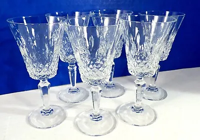Vintage Wine Glasses Stemware Faceted Stem Crystal Wine Glasses Set Of 6 • $59