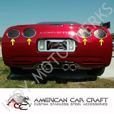 C5 Corvette Tail Light Screen Grille Taillights Polished Stainless Steel 97-04 • $278.96