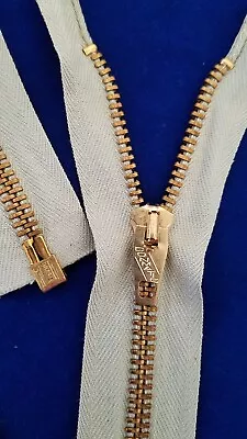 Vtg 1965/ CONMATIC USA CONMAR ZIPPER#5Metal BRASS 22.75  SEPARATING/S.GRN.COTTON • $92