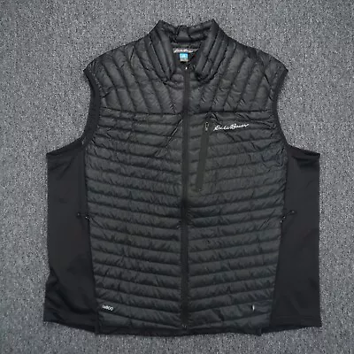 Eddie Bauer Vest Mens XXL Black First Ascent Down Puffer Full Zip Pertex EB800 • $50