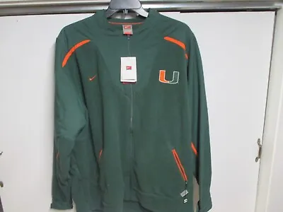 Nike Miami Hurricanes Mens Fleece Ful Zip Jacket (xxl) Nwt Green Warm Rare Gem! • $39.99