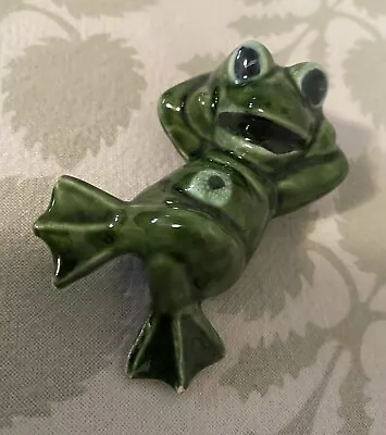 Vintage Ceramic Green Frog 1975 Duncan Ceramic Products Lounging Figurine • $7.99