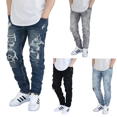 Men's Distressed Stretch Slim Skinny Jeans *4 Colors Victorious • $32.99