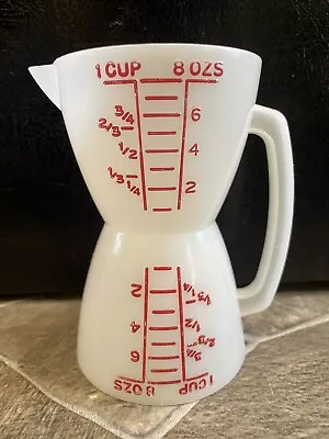 Tupperware MEASURING 1 CUP 8OZ Double 2 Sides Flip SHEER RED Vintage 860 • $7.99