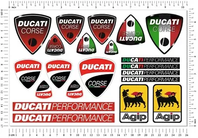 Ducati Corse Motorcycle Logo Decals Set Stickers Monster Multistrada Diavel Bike • $10.56