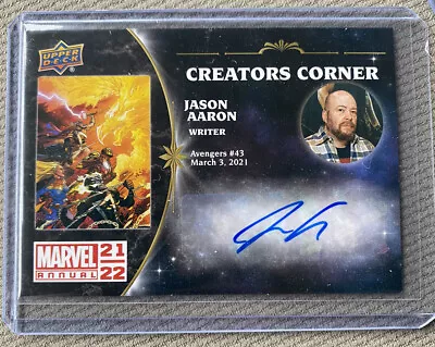 Jason Aaron 2021-22 Upper Deck Marvel Annual Creators Corner Artist Auto Sp • $25