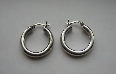 Vintage Sterling Silver 4mm Hoop Earrings • $14.95