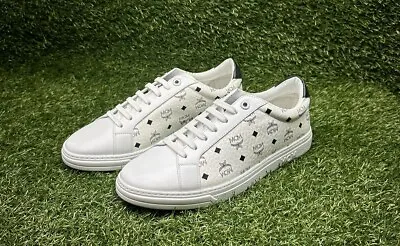 Men's MCM Low Top Sneakers In Visetos White • $295