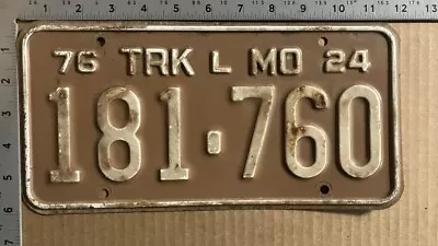 1976 Missouri Truck License Plate 181-760 24000 Pound Heavy Trucking 12907 • $7.38