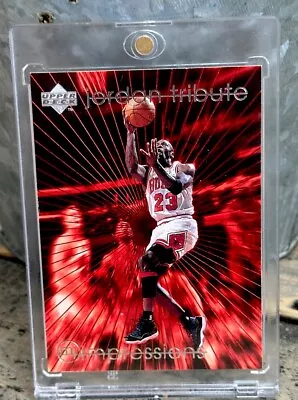 Michael Jordan Card Refractor 90’s INSERT 🔥 SILVER HOLO FOIL BULLS JERSEY #23 • $31.86