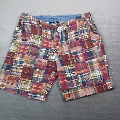 Ralph Lauren Polo Shorts Mens 38 Red Patchwork Madras Lightweight Preppy Golf • $28.50