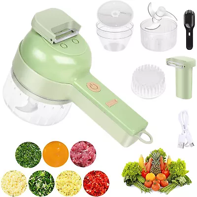 4IN1 Cordless Electric Mini Food ChopperHandheld USB Garlic Chopper Meat Mincer • $17.90