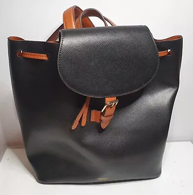 Oroton Harriet Black Saffiano Leather Medium Backpack • $190