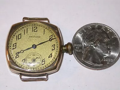 1923 Waltham Wire Lug Military 7j Wrist Watch Runs Gold Filled Case Parts Repair • $40