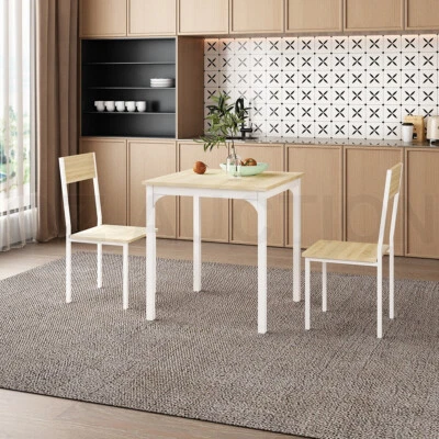 $149.95 • Buy Dining Table Set 2 Chairs Wooden 3-Piece Kitchen Breakfast Room Bar Pub Counter