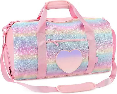 Mibasies Dance Bag For Girls Duffle Kids Overnight Travel Glitter Rainbow  • $48.52
